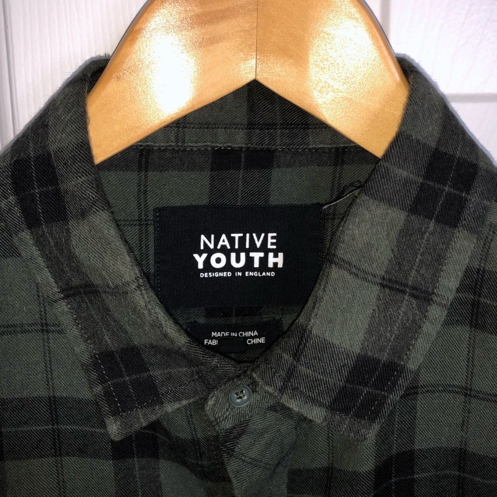 Native Youth Check Flannel Plaid Shirt